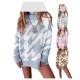 Chunky Knit Sweater Women Longline Cardigan Colorblock Collar Coat