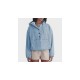 Women's Denim Hoodie Jacket with Button Front - Casual Pullover Top for Stylish Comfort