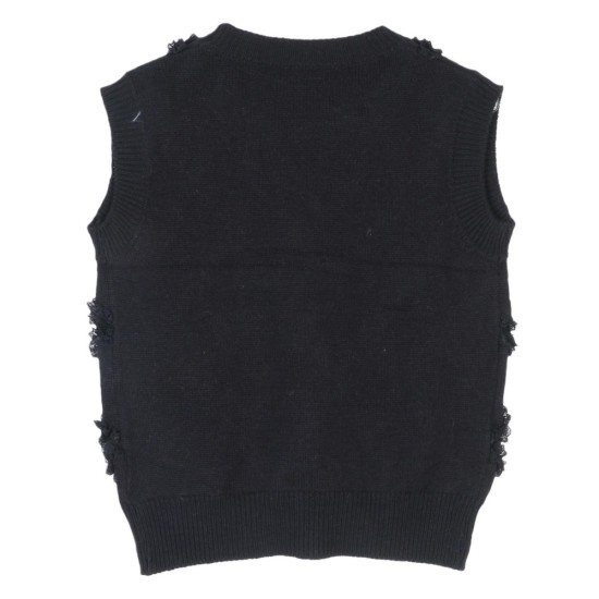 Elegant Beaded Sequin Sleeveless Knit Top | Chic Crewneck Office Wear & Casual Blouse