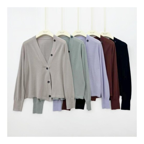 Elegant V-Neck Knit Cardigan for Women: Slimming Office Wear & Casual Chic Top