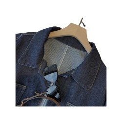 Soft & Structured Denim Jacket with Raw Edge Seams & Dropped Shoulder