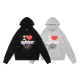 Unisex Spider Hoodie with Heart & Letter Print | Cozy Pullover Sweatshirt