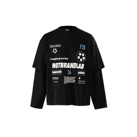 NotBrand Heavyweight 300g Cotton Oversized Letter Print Layered T-Shirt