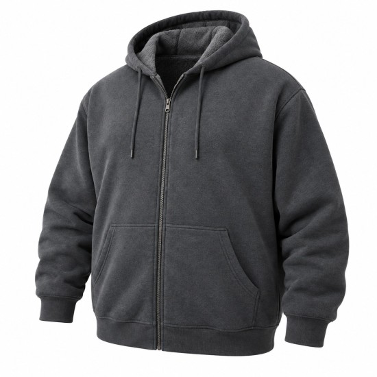 Plus Size Fleece Hooded Zip Up Sweatshirt for Big & Tall Men - Heavyweight Cozy Jacket Up to 350lbs