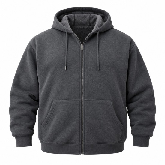 Plus Size Fleece Hooded Zip Up Sweatshirt for Big & Tall Men - Heavyweight Cozy Jacket Up to 350lbs