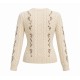 Vintage Cable Knit Cardigan with Embroidery, Slim-Fit Fall Sweater